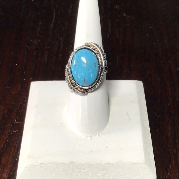 Other - Antique 925 Sterling Silver Turquoise Ring Size 6